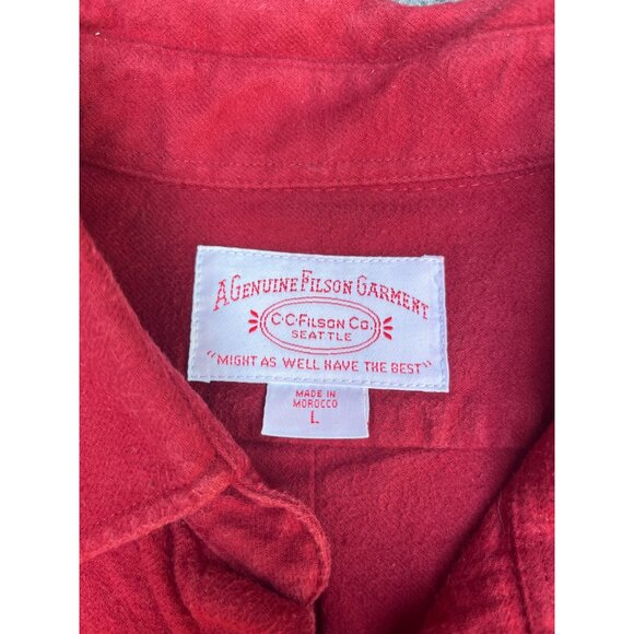 Filson Red flannel Button-Up Shirt With Dual Chest Pockets & Classic Collar For - Picture 6 of 8